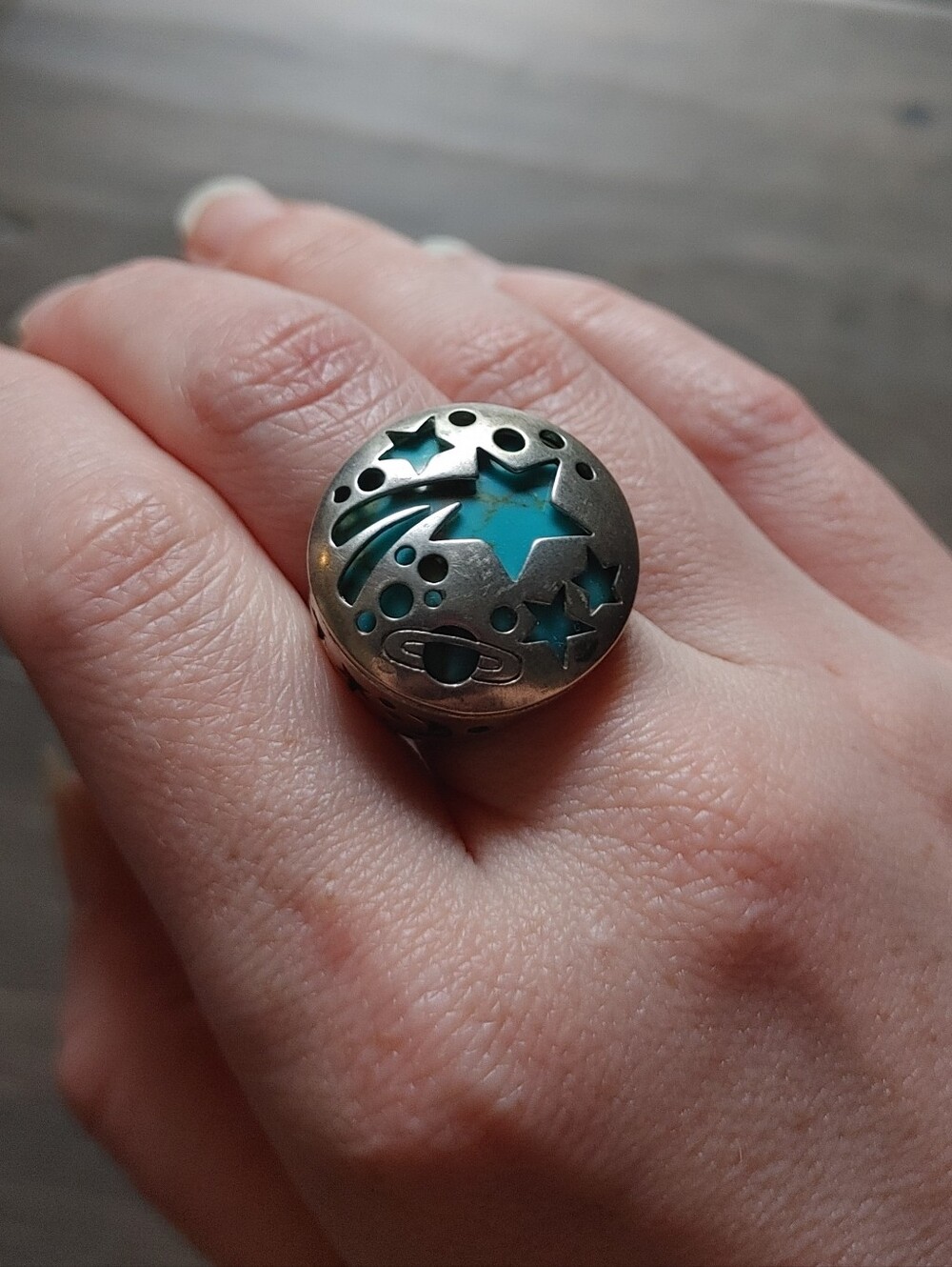 Sterling Silver Turquoise Space Ring